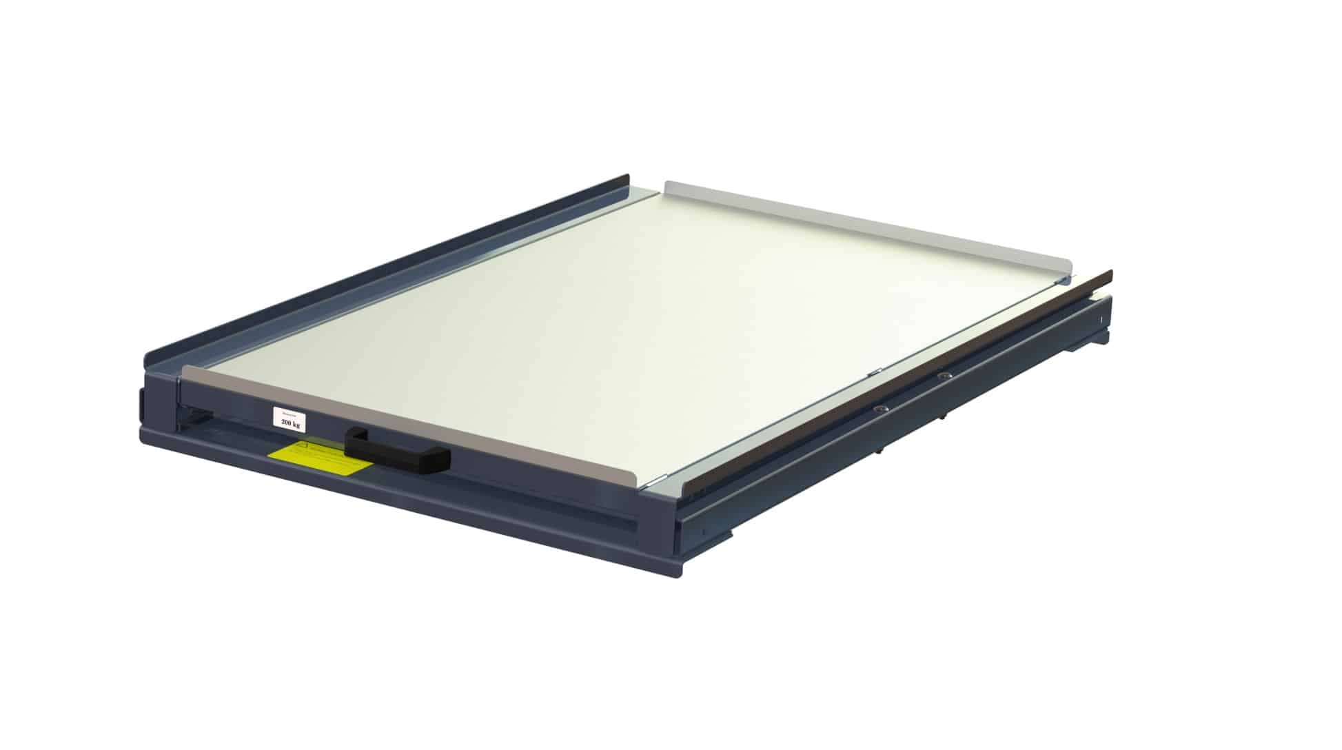 Utdragsenhet med stålplan, 100% utdragskapacitet, 200 kg lastkapacitet, b=800 d=1200 - image 2