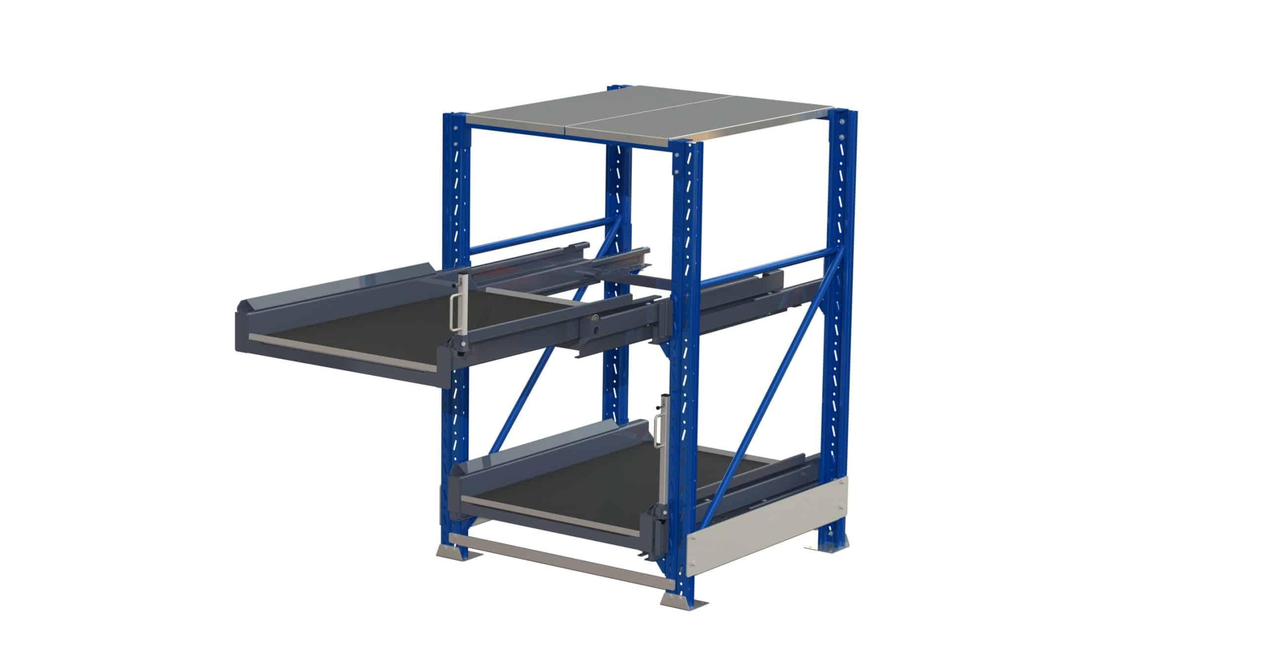 Tsu - verktygsförvaringsmodul, 2 hyllor, 600 kg belastningskapacitet, 100% utdragskapacitet, med tippskyddslås - image 2 Tsu - verktygsförvaringsmodul, 2 hyllor, 600 kg belastningskapacitet, 100% utdragskapacitet, med tippskyddslås - image 2