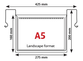 Plastficka a5 liggande med trådhängare utan lock - image 2