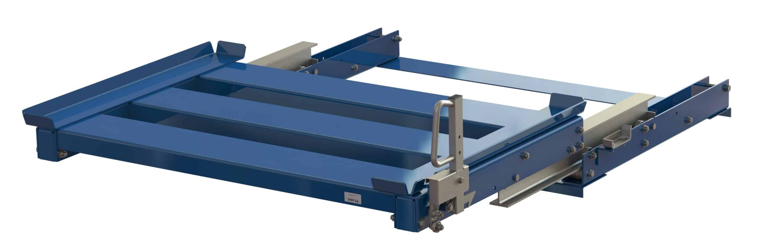 Balkmonterad utdragsenhet 100%, 1000 kg, baklastad långsideshanterad för nätcontainer Balkmonterad utdragsenhet 100%, 1000 kg, baklastad långsideshanterad för nätcontainer
