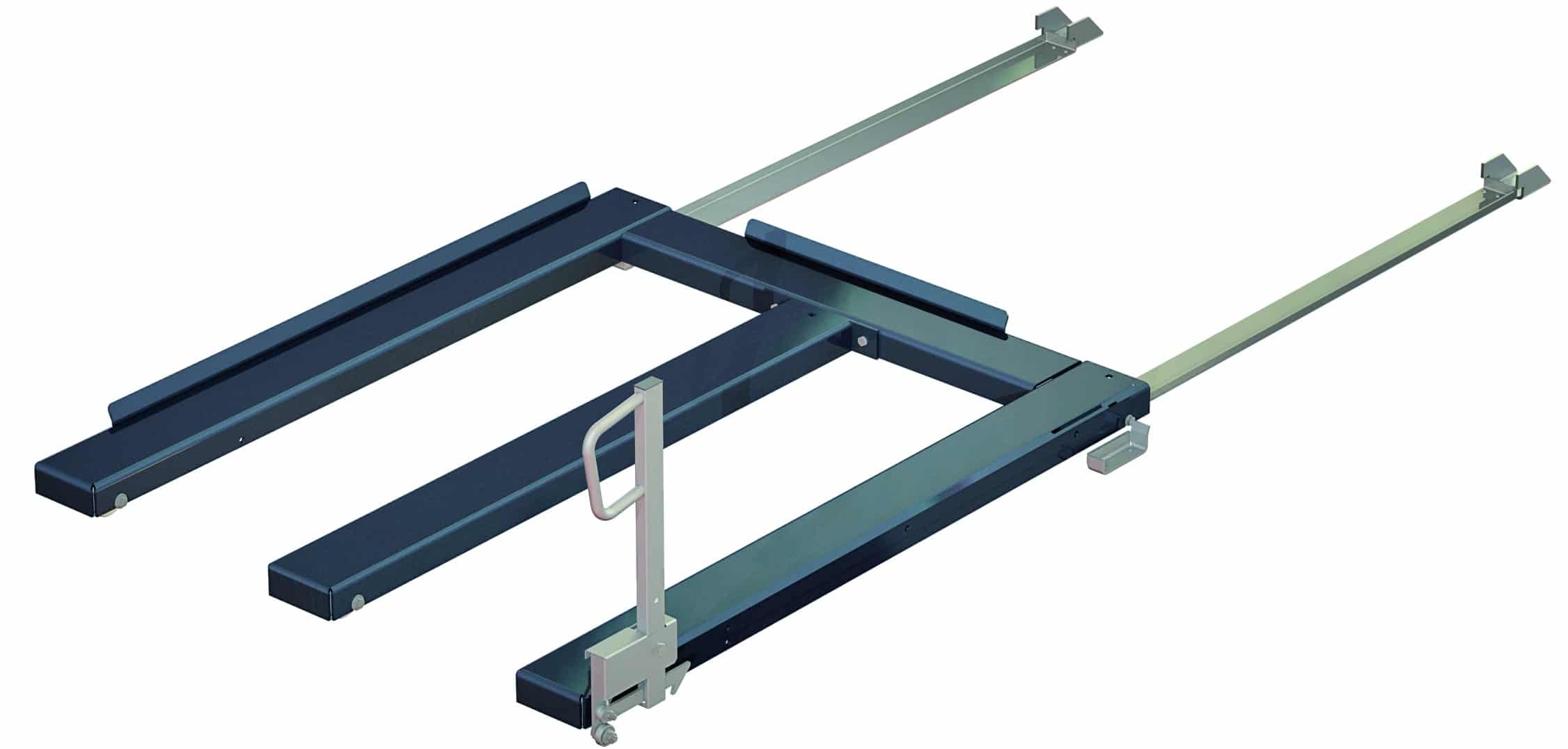 13 1503 25 Floor mounted pull-out unit ,1500 kg, front-loaded, short-side handled fin-pallet - image 2
