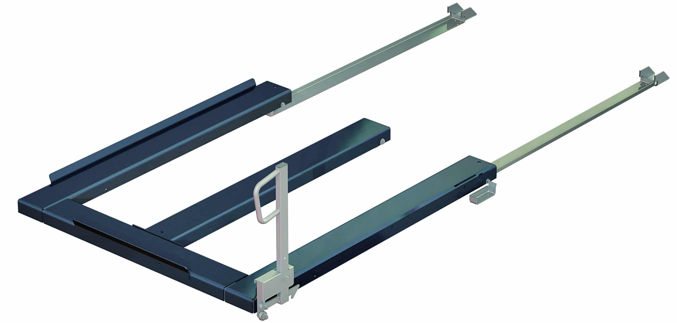 13 1504 25 Floor mounted pull-out unit ,1500 kg, rear-loaded, short-side handled fin-pallet - image 2