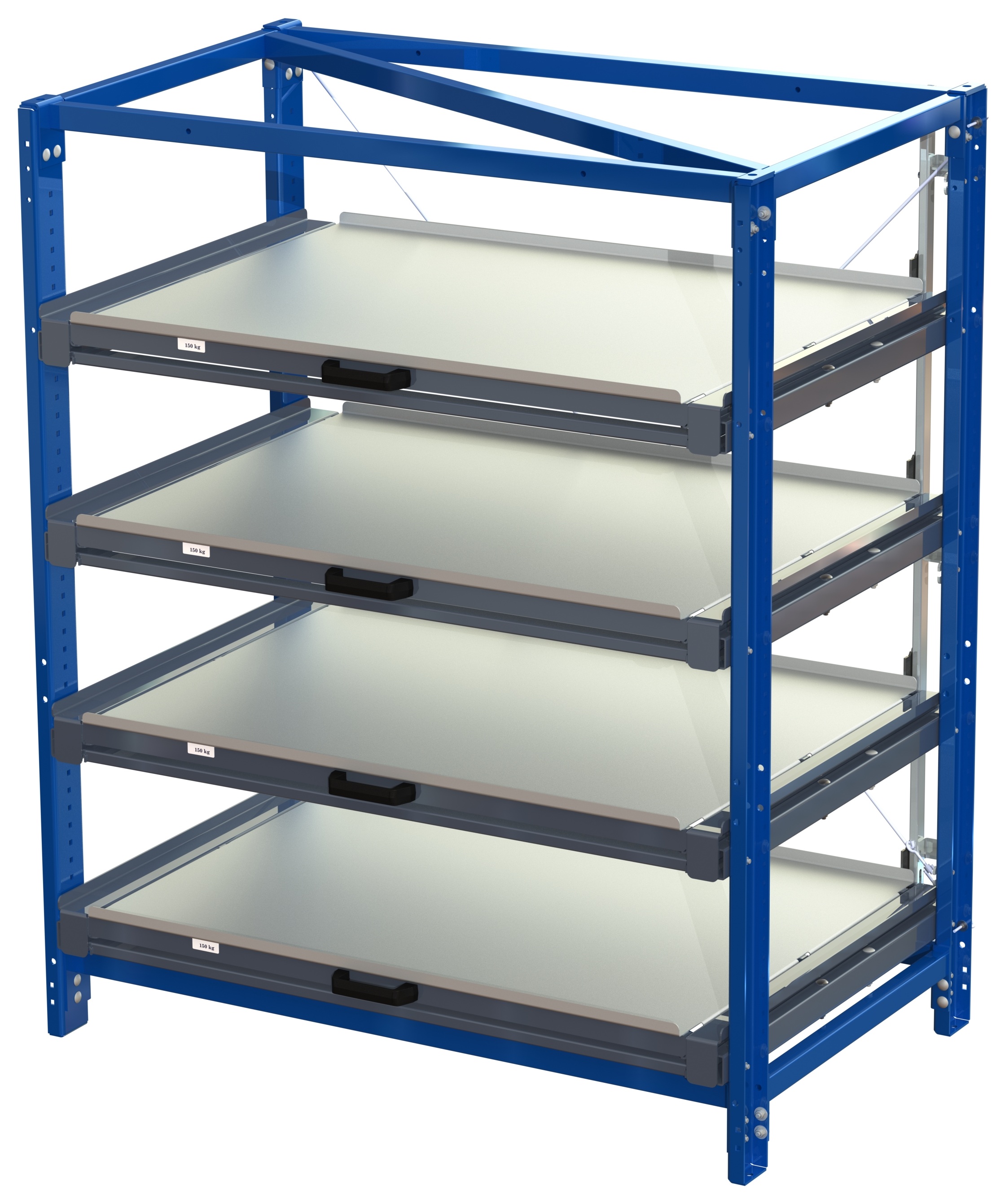 Industribyrå med tippskyddslås, långsideshanterad, 100% utdragskapacitet, 150 kg lastkapacitet, 4 hyllplan - image 2 Industribyrå med tippskyddslås, långsideshanterad, 100% utdragskapacitet, 150 kg lastkapacitet, 4 hyllplan - image 2