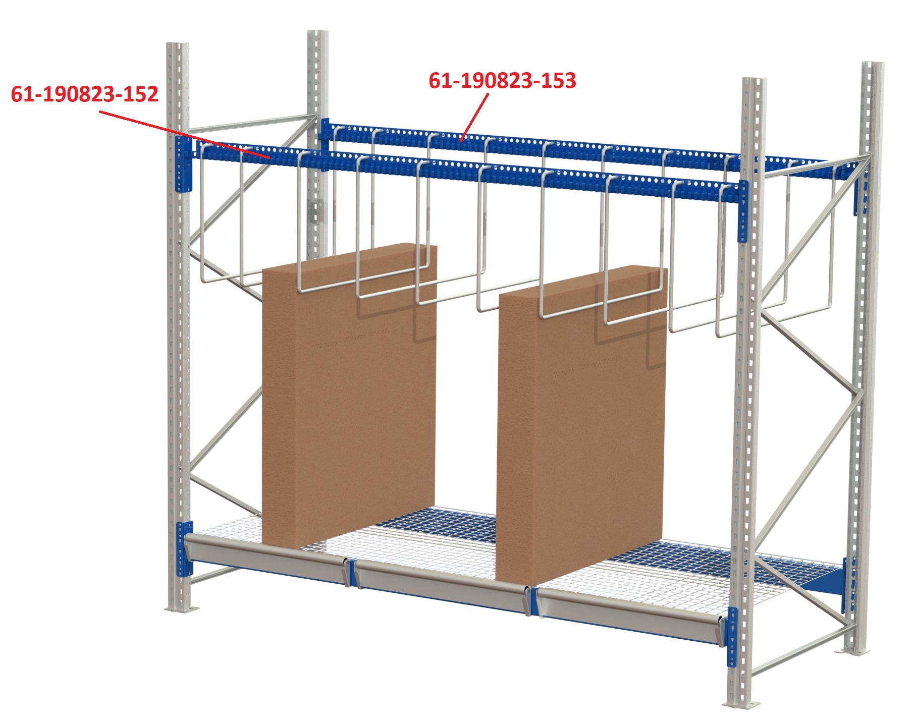 Perforerad balk 2700 mm, oml, främre, för materialställ Perforerad balk 2700 mm, oml, främre, för materialställ