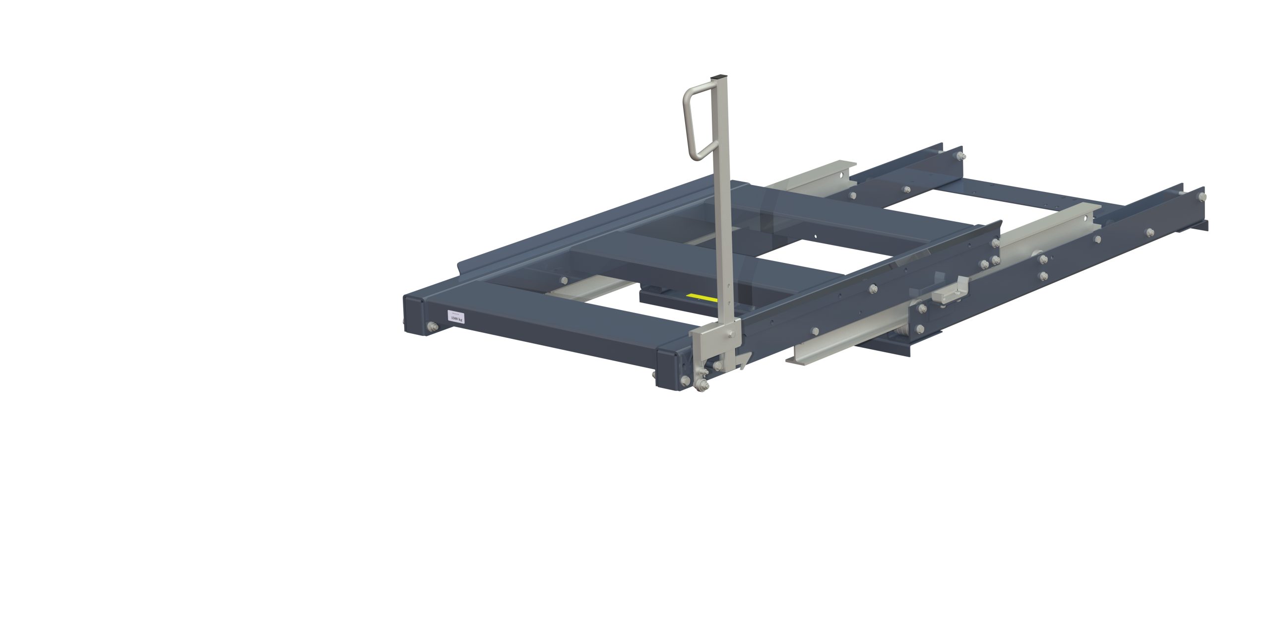 Utdragsenhet för pallställ med 70% utdragskapacitet, 1500 kg lastkapacitet, baklastad, kortsideshanterad eur-pall, easy action-handtag h=700 mm